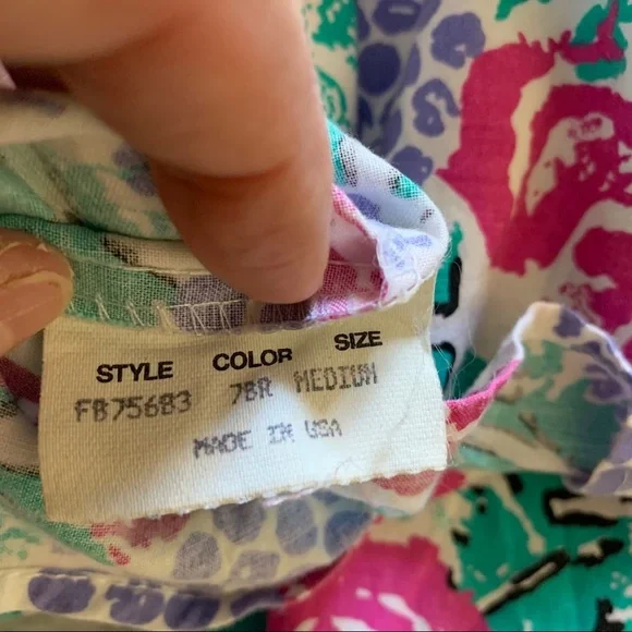 Vintage Multicolor Graphic Button Down Shirt 80s 90s SIze Medium - Picture 11 of 12